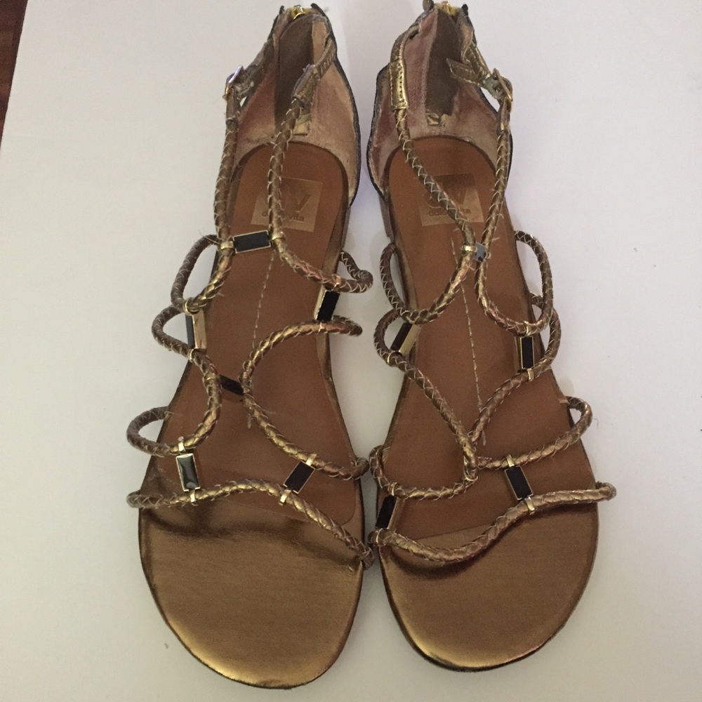 FINAL PRICE Dolce Vita Gold Black Stappy Sandals